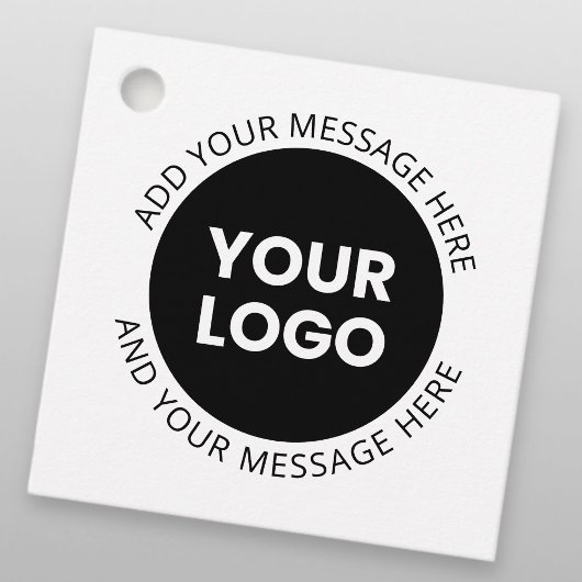 ビジネスロゴ&編集可能文字ホワイト&ブラック フェイバータグ