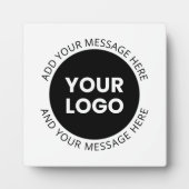 ビジネスロゴ&編集可能文字ホワイト&ブラック フォトプラーク (正面)