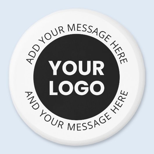 ビジネスロゴ&編集可能文字ホワイト&ブラック マグネット