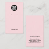 ビジネスロゴ(薄いピンクのイヤリングディスプレイカード) 名刺 (正面/裏面)