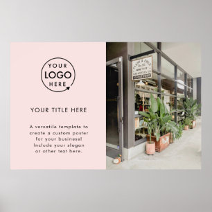 ビジネスロゴ  赤面ピンクのプロモーションフォト ポスター