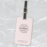 ビジネスロゴ |赤面ピンクのプロモーション旅行 ラゲッジタグ<br><div class="desc">会社のロシンプルゴ、スローガンおよびビジネスの詳細で簡単に更新できるミニマルスタイルの中のカスタム赤面ピンクのビジネス荷物タグテンプレート。#luggagetag #logo #business #travel</div>