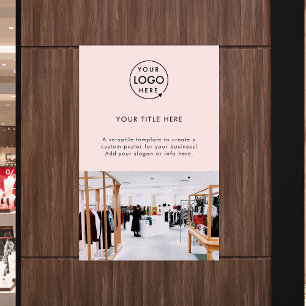 ビジネスロゴ 赤面ピンクフォトプロモーション ポスター