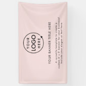 ビジネスロゴ |赤面ピンクプロフェッショナル5'バナー 横断幕 (縦)