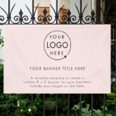 ビジネスロゴ |赤面ピンクプロフェッショナル5'バナー 横断幕