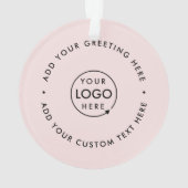 ビジネスロゴ |赤面ピンクモダンのクリスマス オーナメント (裏面)