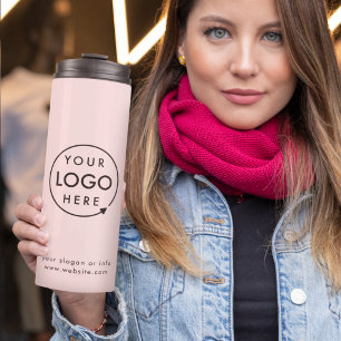 ビジネスロゴ  赤面ピンクモダンミニマル タンブラー