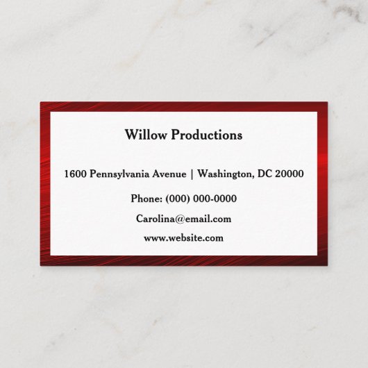 ビジネスロゴ（赤）の写真 名刺 (裏面)