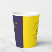 ビジネスロゴ |金ゴールドとネイビーブルーのミニマルカスタム 紙コップ (右)