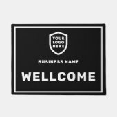 ビジネスロゴ |黒スタイリッシュのモダンプロフェッショナル ドアマット (正面)
