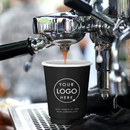 ビジネスロゴ |黒スタイリッシュのモダンプロフェッショナル 紙コップ