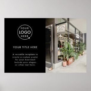 ビジネスロゴ  黒モダンの広告写真 ポスター