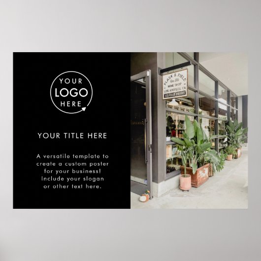 ビジネスロゴ |黒モダンの広告写真 ポスター (正面)