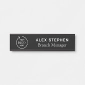 ビジネスロゴ |黒モダン社オフィス サインプレート (正面)