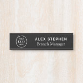 ビジネスロゴ |黒モダン社オフィス サインプレート (正面)