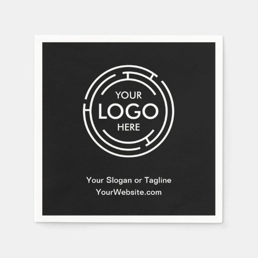 ビジネスロゴ(黒) スタンダードカクテルナプキン (正面)