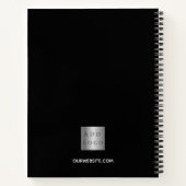 ビジネスロゴ 黒 白 名前 スクリプト ノートブック (裏面)