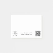 ビジネスロゴ | QRコードミニマルシンプルリスト白 ポストイット (正面)