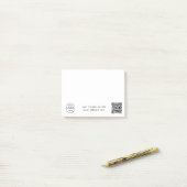 ビジネスロゴ | QRコードミニマルシンプルリスト白 ポストイット (デスク上)