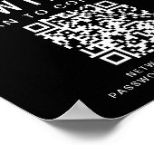 ビジネスロゴ WiFi ネットワーク QR コード 黒 ポスター (角)