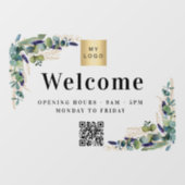 ビジネスロゴeucalyptus歓迎オープニングQRコード ウィンドウサイン (シート)