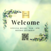 ビジネスロゴeucalyptus歓迎オープニングQRコード ウィンドウサイン (シート3)