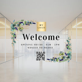 ビジネスロゴeucalyptus歓迎オープニングQRコード ウィンドウサイン