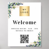 ビジネスロゴeucalyptus歓迎オープニングQRコード ポスター (正面)