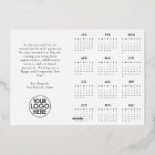 ビジネスロゴHappy New Yearカレンダー |黒い金ゴールド 箔シーズンカード (裏面)