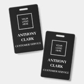 ビジネスロゴID黒モダン社員 バッジ (正面＆裏面)
