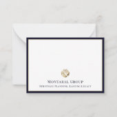 ビジネスロゴNavy 縁ど Blue  ノートカード (正面)