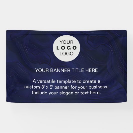 ビジネスロゴNavy Blueプロフェッショナル5’ 横断幕 (横)