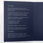 ビジネスロゴNavy Blue折り畳みパンフレット 三つ折りカード (内部最初)