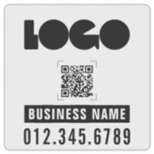 ビジネスロゴQRオンビニールスクエアカーウィンドウバンパー シール (正面)