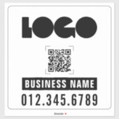 ビジネスロゴQRオンビニールスクエアカーウィンドウバンパー シール (シート)