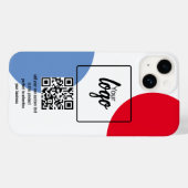 ビジネスロゴQRコードと文字 Case-Mate iPhoneケース (裏面 (横))
