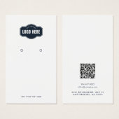 ビジネスロゴQRコードイヤリング表示カード (正面&裏面)