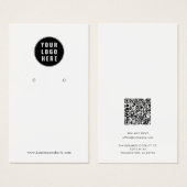 ビジネスロゴQRコードイヤリング表示カード (正面&裏面)