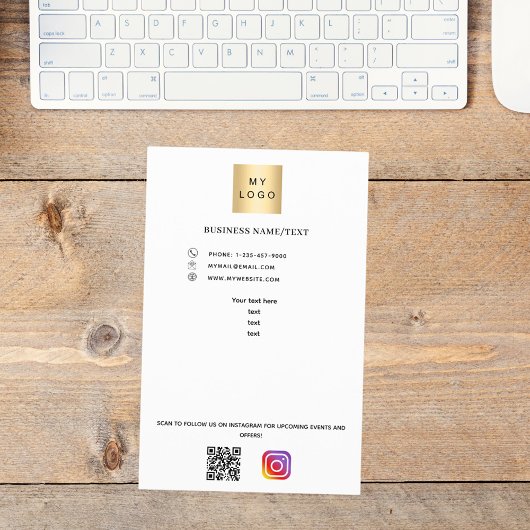 ビジネスロゴqrコードインスタグラムカスタム文字 チラシ