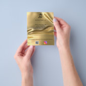ビジネスロゴQRコードインスタグラムゴールド金 チラシ (手)