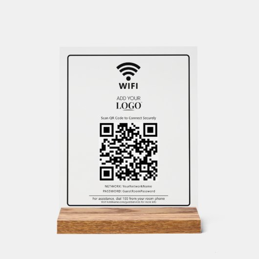 ビジネスロゴQrコードオフィスInternet Scan Connect アクリルサイン (正面)