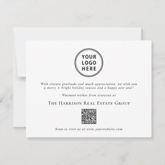 ビジネスロゴQRコードクリスマスウォーター色 シーズンカード (裏面)