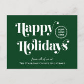 ビジネスロゴQRコードグリーンクリスマス シーズンポストカード (正面)