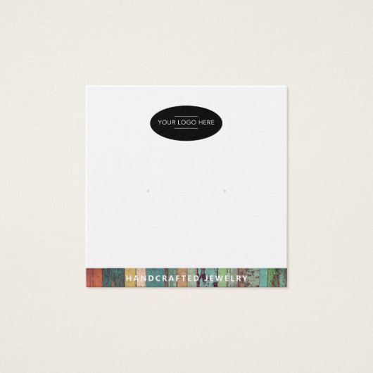 ビジネスロゴQRコードスタッドイヤリングディスプレイカード (正面)