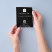 ビジネスロゴQRコードソーシャルメディアブラック チラシ (手)