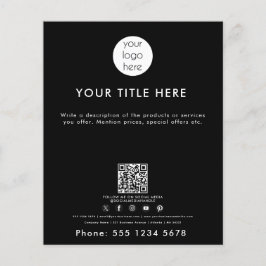 ビジネスロゴQRコードソーシャルメディアブラック チラシ