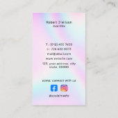 ビジネスロゴQRコードソーシャルメディアホログラフィック 名刺 (裏面)