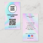 ビジネスロゴQRコードソーシャルメディアホログラフィック 名刺 (正面/裏面)