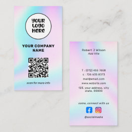 ビジネスロゴQRコードソーシャルメディアホログラフィック 名刺
