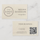 ビジネスロゴQRコードトロピカルパーム名刺 名刺 (正面/裏面)